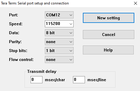 serial settings